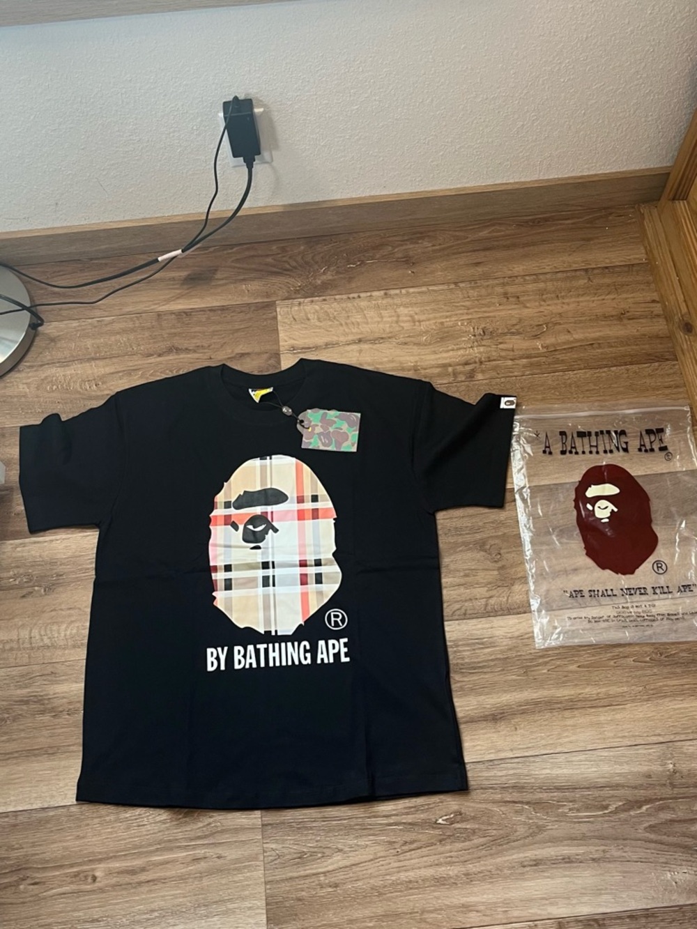 A Bathing Ape Black Short Sleeve Logo Tee